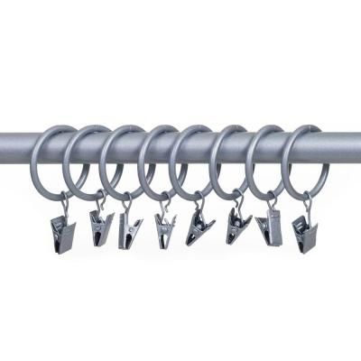 1 in. Curtain Rod Rings with Clips for 1 in. or 1-1/4 in. Poles in Silver (8-Pack) -   25 diy curtains rings
 ideas