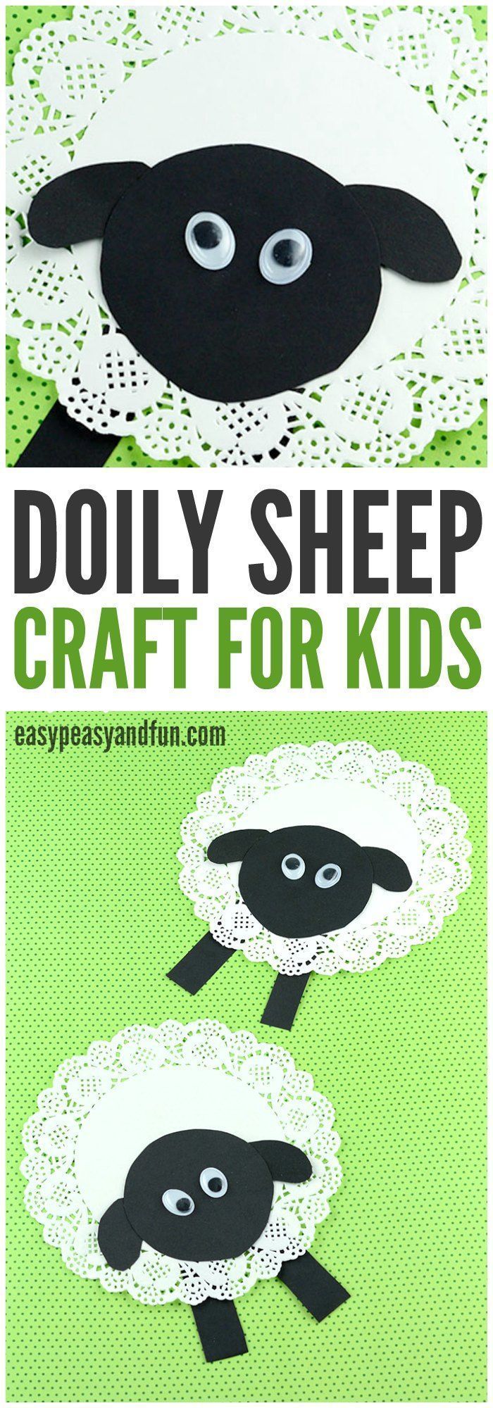 Doily Sheep Craft -   25 farm animal crafts
 ideas