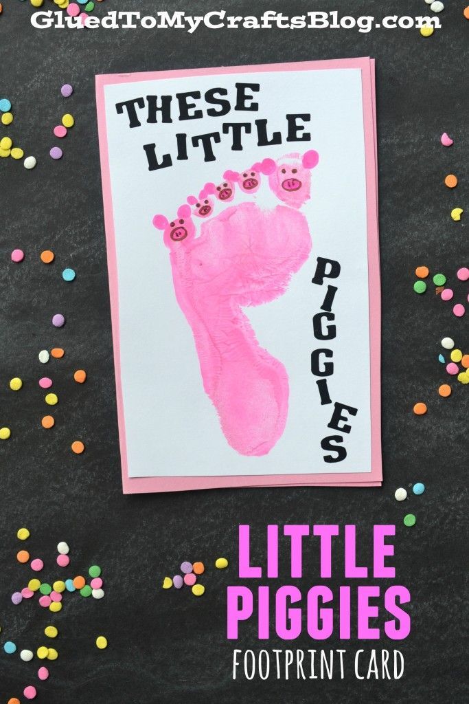 Little Piggies - Footprint Card Keepsake -   25 farm animal crafts
 ideas