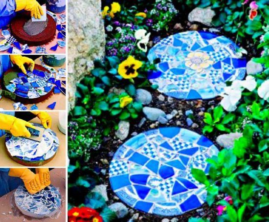 25 garden stones broken china
 ideas