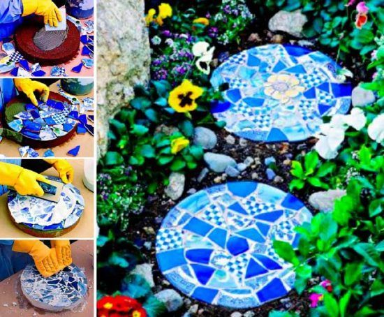 Broken China Stepping Stones Easy DIY Video Tutorial -   25 garden stones broken china
 ideas