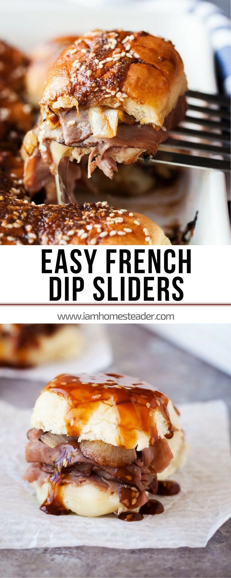 EASY FRENCH DIP SLIDERS - Soft rolls with a savory sauce, melted cheese, tender beef, and caramelized onions. Simple and yummy meal you can make at home for your family! Check us out @iamhomesteader for more healthy homemade cooking and easy dinner recipe -   25 shaved beef recipes
 ideas