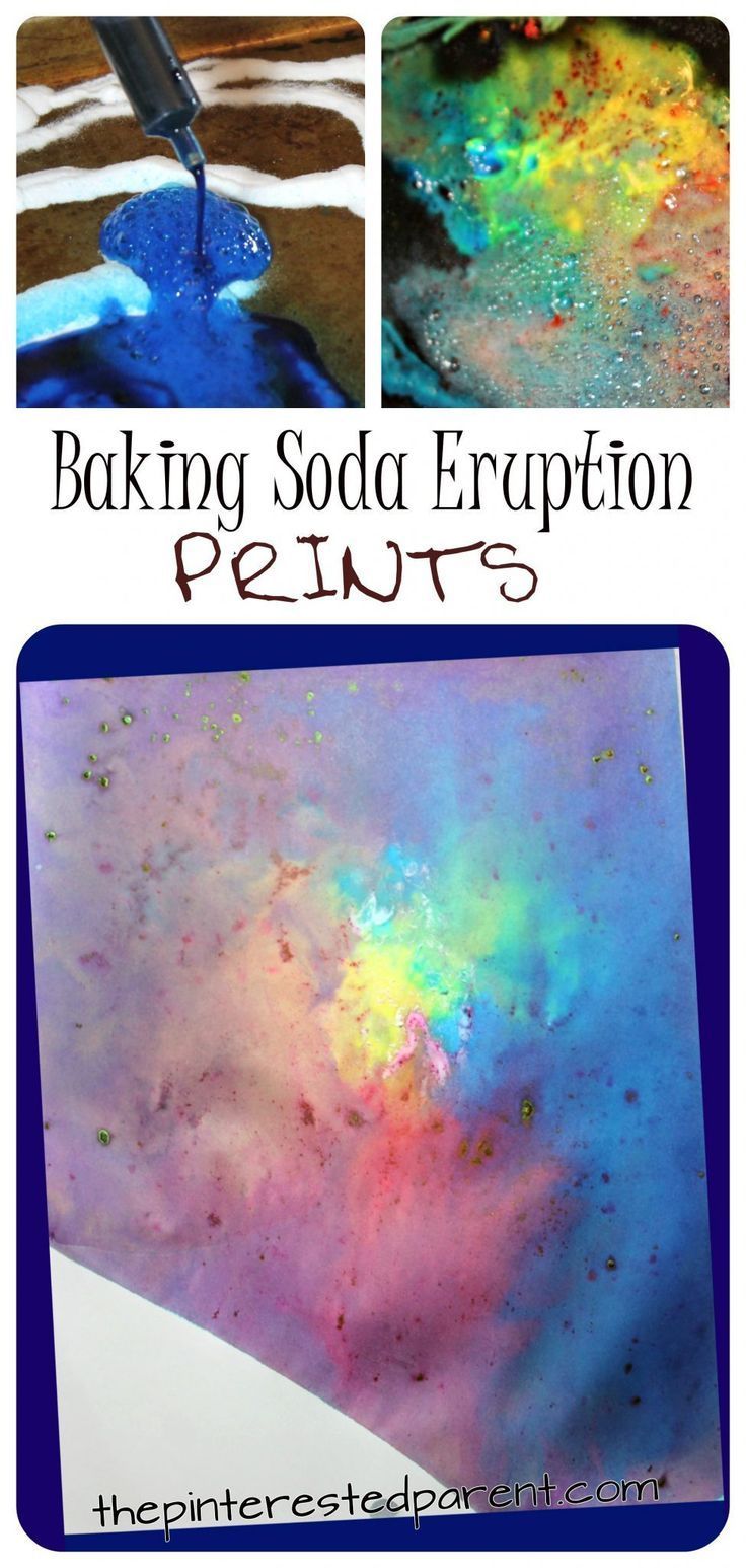 Baking Soda Eruption Prints -   25 unique diy art
 ideas