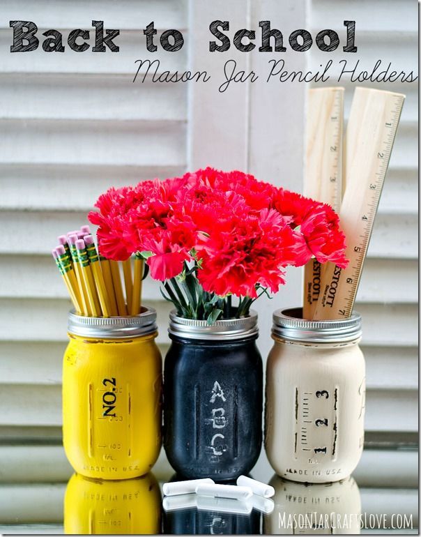 Back to School Mason Jars -   10 teacher desk decor
 ideas