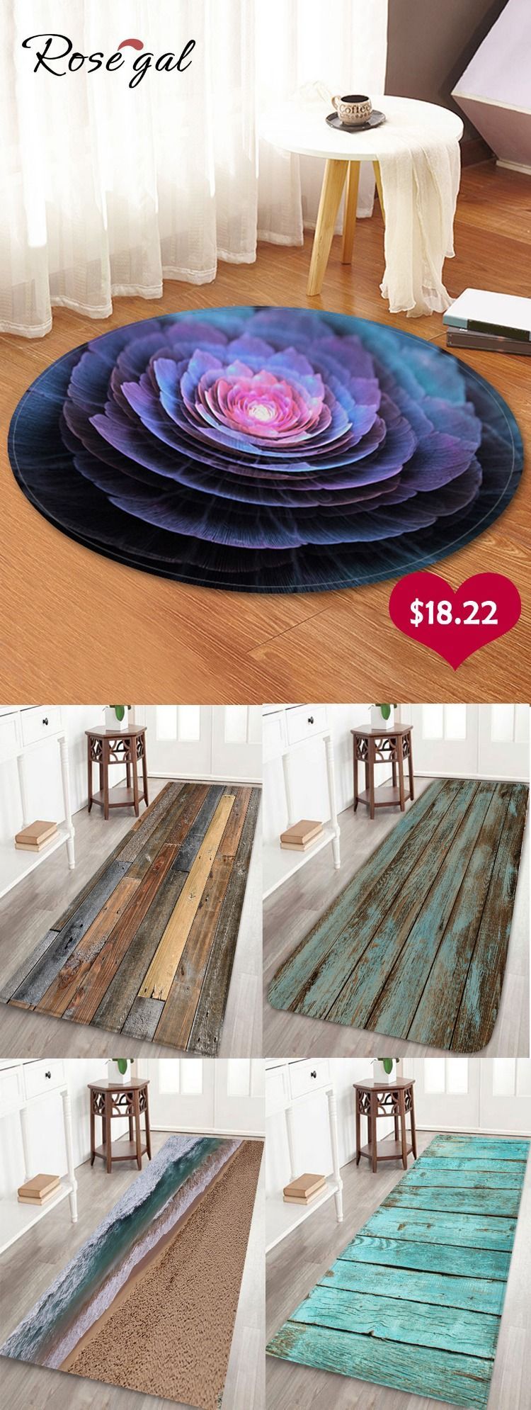 3D Flower Print Round Coral Fleece Floor Rug - 120 Cm (round) -   13 free standing fireplace decor
 ideas