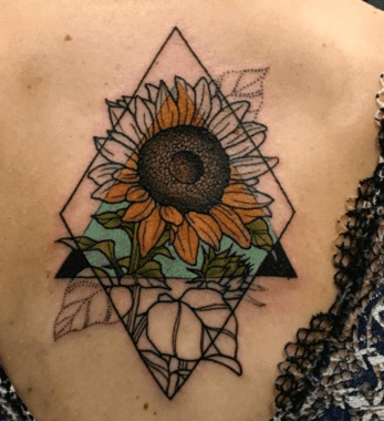 50 Back Tattoo Ideas That Are Incredibly Beautiful -   13 sunflower tattoo finger
 ideas