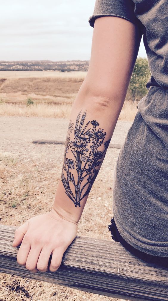 Forearm Tattoos Ideas - Forearm Tattoos Designs with Meaning -   14 floral forearm tattoo
 ideas