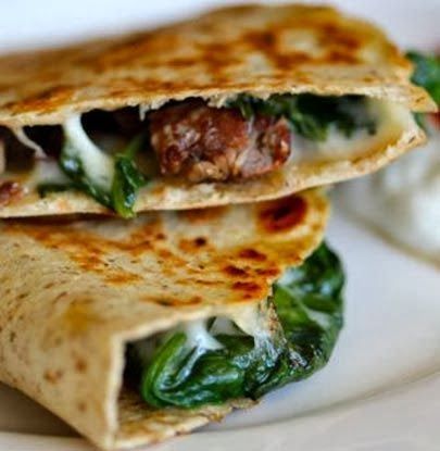 Leftover Steak and Spinach Quesadilla with Provolone -   14 healthy recipes steak
 ideas