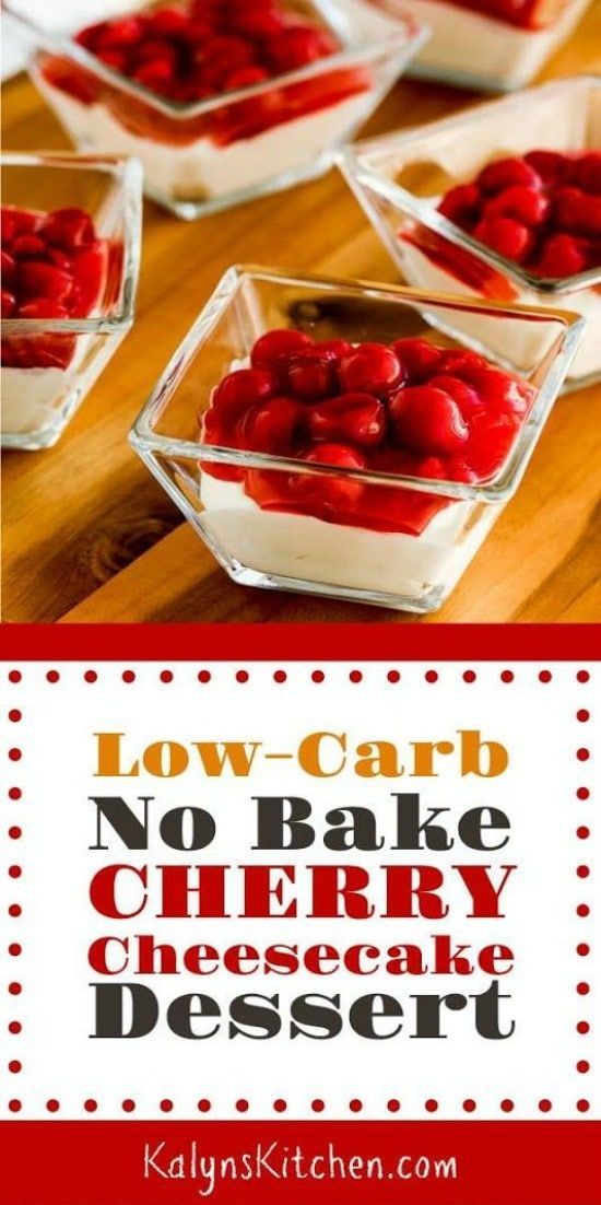 Low-Carb No Bake Cherry Cheesecake Dessert (Video) -   14 south beach cheesecake
 ideas