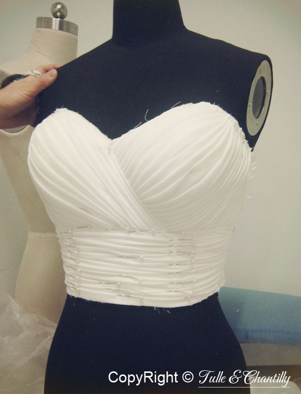 {Process Show Time} Hand-made Chiffon Bridal Dress -   15 diy dress bodice
 ideas