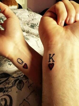 Matching Couple Tattoos Ideas–His & Hers King And Queen Tattoo -   17 couple tattoo minimalist
 ideas