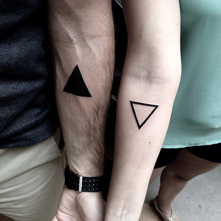 Geometric tattoo: 30 new tattoo ideas triangle, circle, square, rectangle … -   17 couple tattoo minimalist
 ideas
