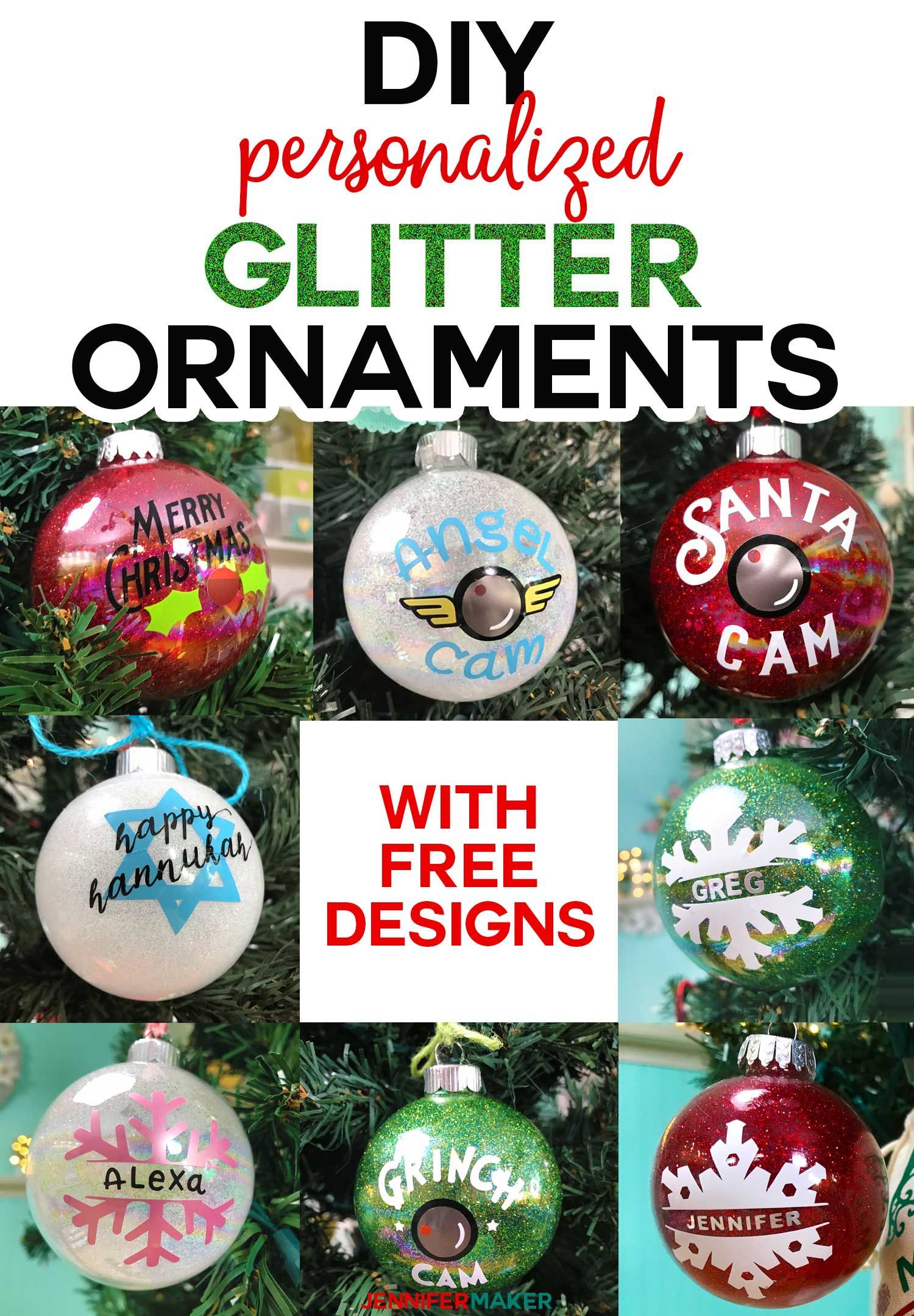 DIY Glitter Ornaments With Layered Vinyl -   17 diy ornaments personalized
 ideas