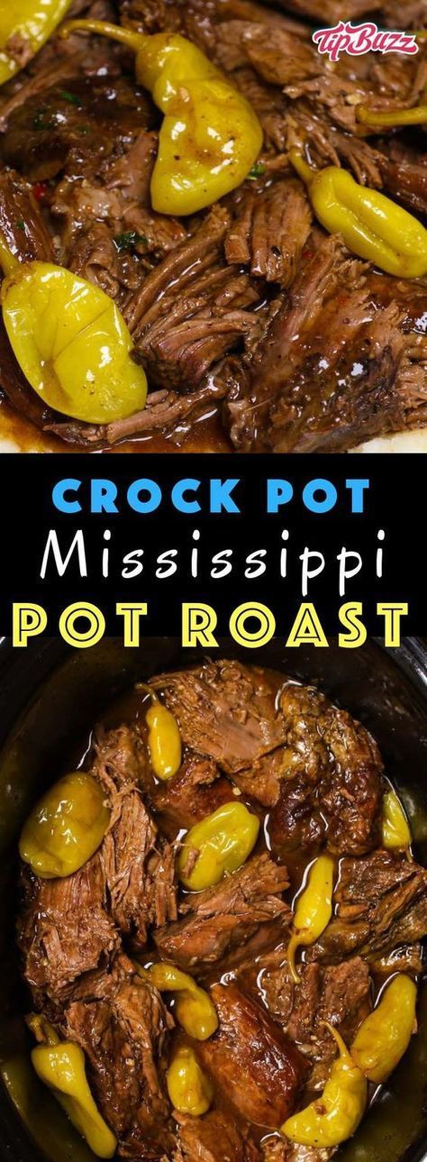 This Mississippi Pot Roast is one of the most delicious crock pot dinners you'll ever make! It's some of the most flavorful comfort food that’s super juicy and fork-tender. You only need 5 minutes of preparation to make this epic meal in the slow cooker! -   18 crockpot recipes pot roast
 ideas