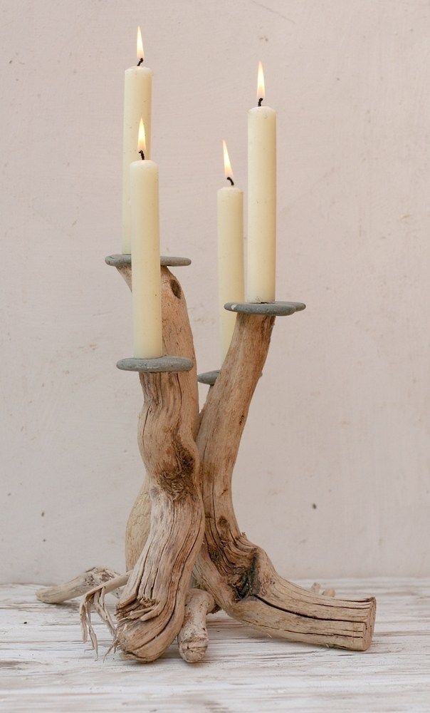 Fill Your Home With 45+ Delicate DIY Driftwood Crafts -   18 diy candles stand
 ideas