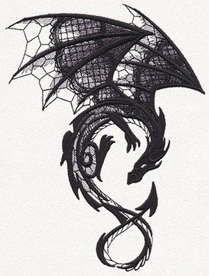 Dark Creature Dragon Embroidered Flour Sack Hand/Dish Towel -   18 dragon tattoo man
 ideas