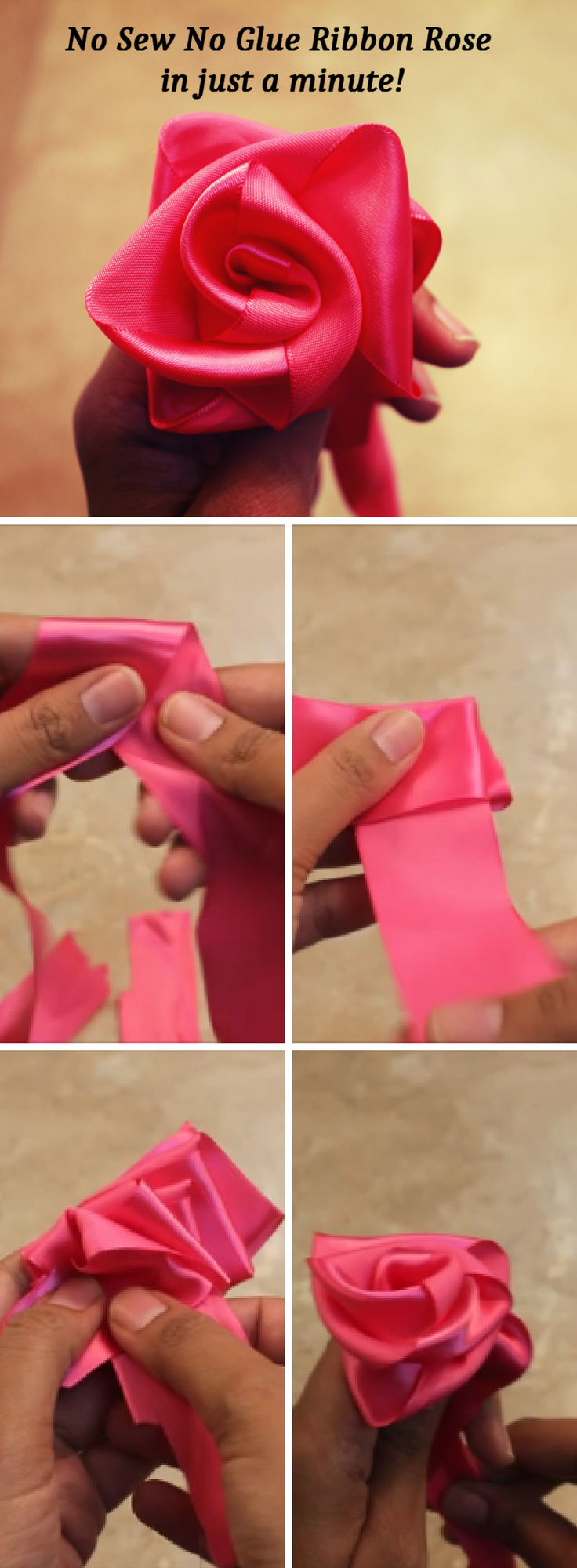 Quick Ribbon Rose -   18 ribbon flower crafts
 ideas