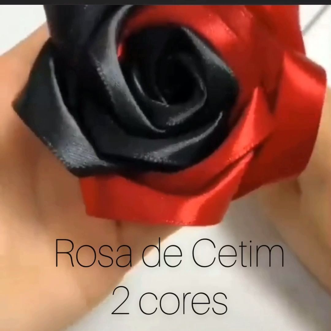 Rosa de cetim 2 cores рџЊ№ -   18 ribbon flower crafts
 ideas