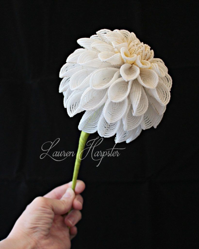 French Beaded Ball Dahlia - PDF Pattern -   18 ribbon flower crafts
 ideas