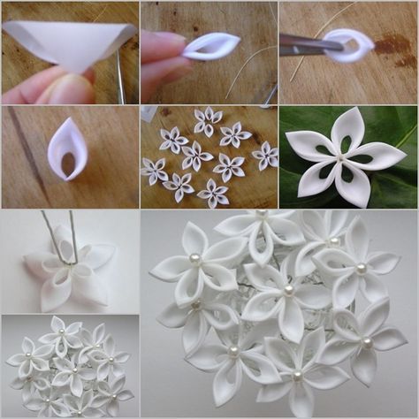 DIY Ribbon Kanzashi Sakura Flower Ball -   18 ribbon flower crafts
 ideas