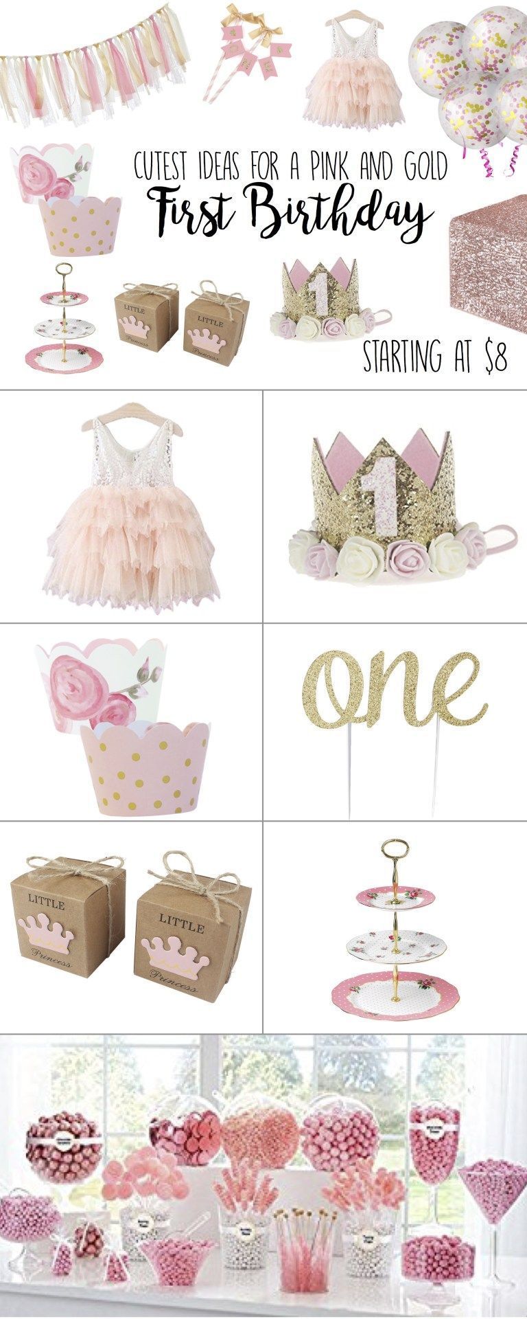 Pink and Gold First Birthday Party Theme Ideas - 1st Birthday Girl -   18 vintage decor birthday
 ideas