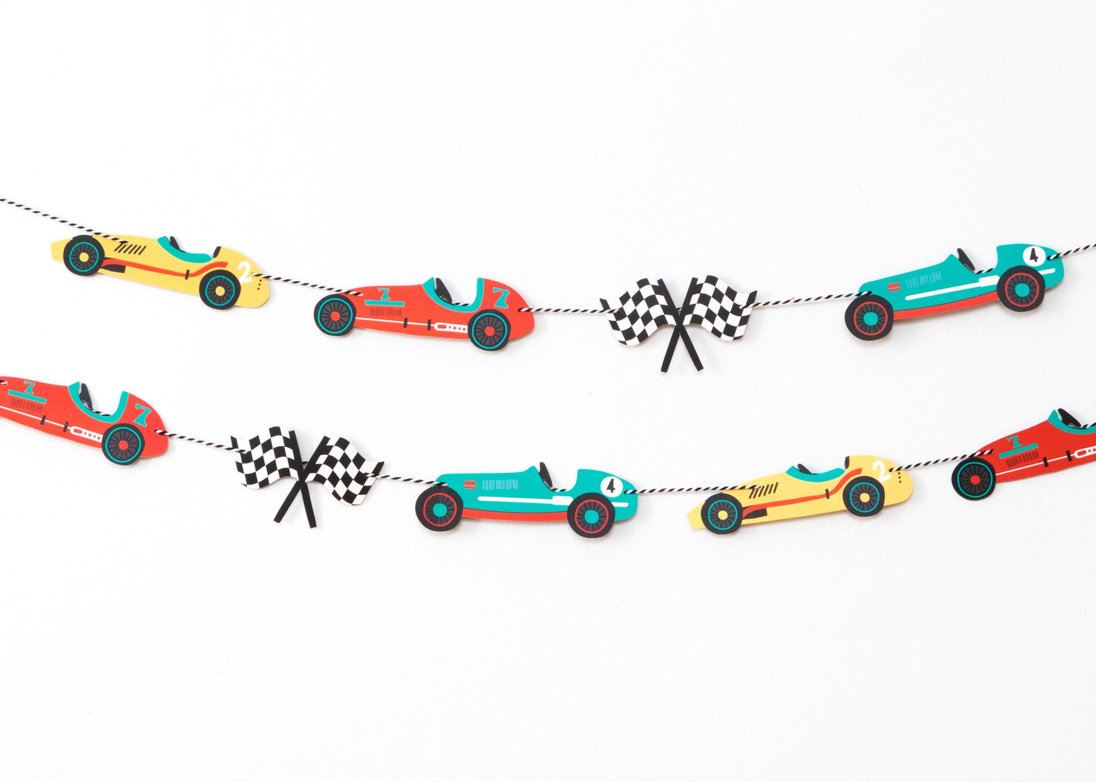 Vintage Race Car - Garland -   18 vintage decor birthday
 ideas