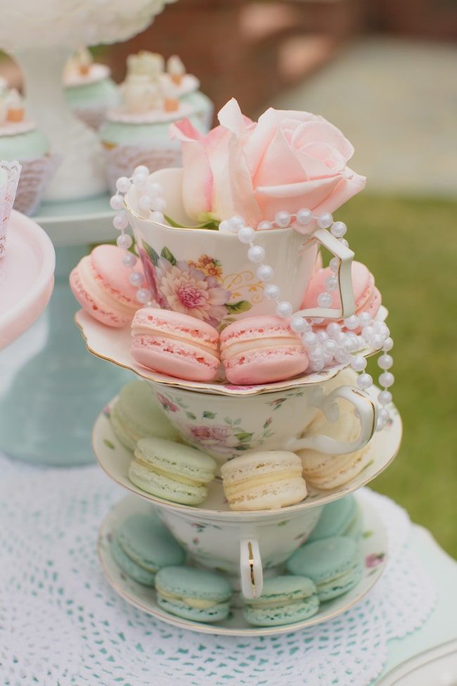 Mint and Pink Vintage Tea Party -   18 vintage decor birthday
 ideas