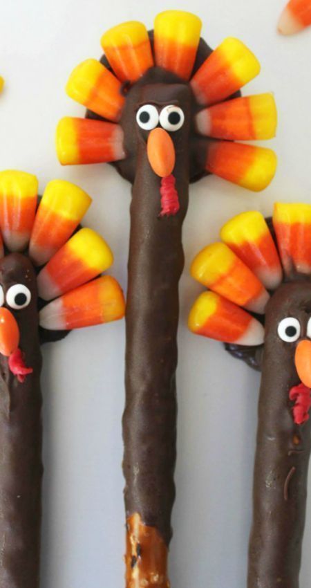 Turkey Pretzels - Thanksgiving Kids Food Craft -   19 thanksgiving crafts sweet treats
 ideas