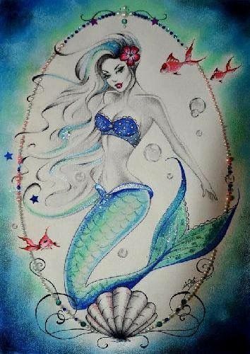 Mermaid art -   20 beautiful mermaid tattoo
 ideas