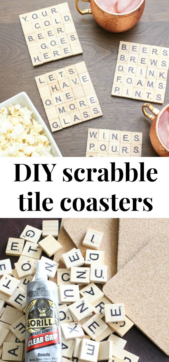 How to make scrabble tile DIY coasters -   20 crafts gifts love ideas