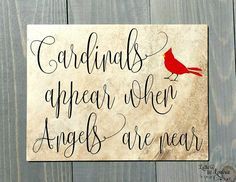 In Loving Memory Gift, Bereavement Gift, Sympathy Gift, Memorial gift, Remembrance Gift, Cardinals appear when angels are near -   20 crafts gifts love ideas