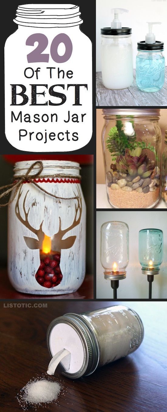 20+ Of The Best DIY Mason Jar Crafts (for home & more!) -   20 crafts gifts love ideas