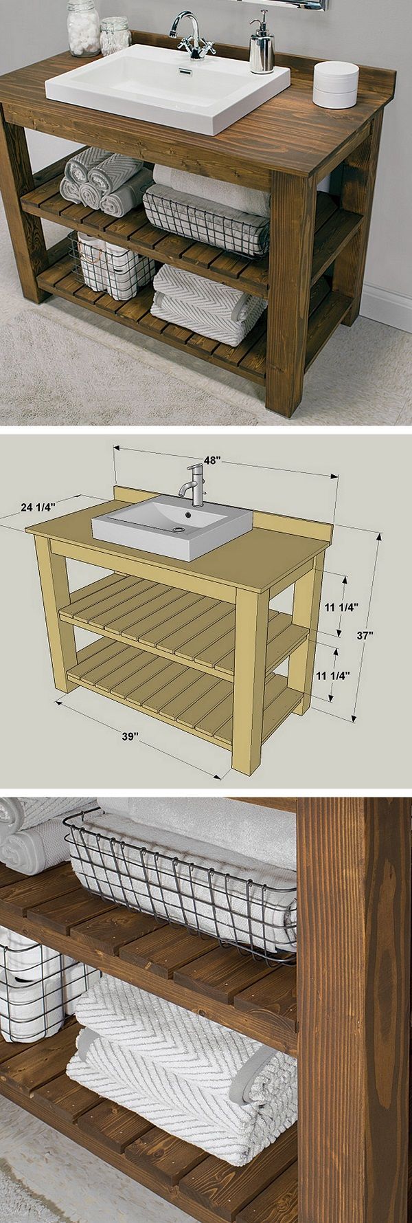 24 Easy DIY Bathroom Vanity Plans for a Quick Remodel -   20 diy bathroom rustic
 ideas