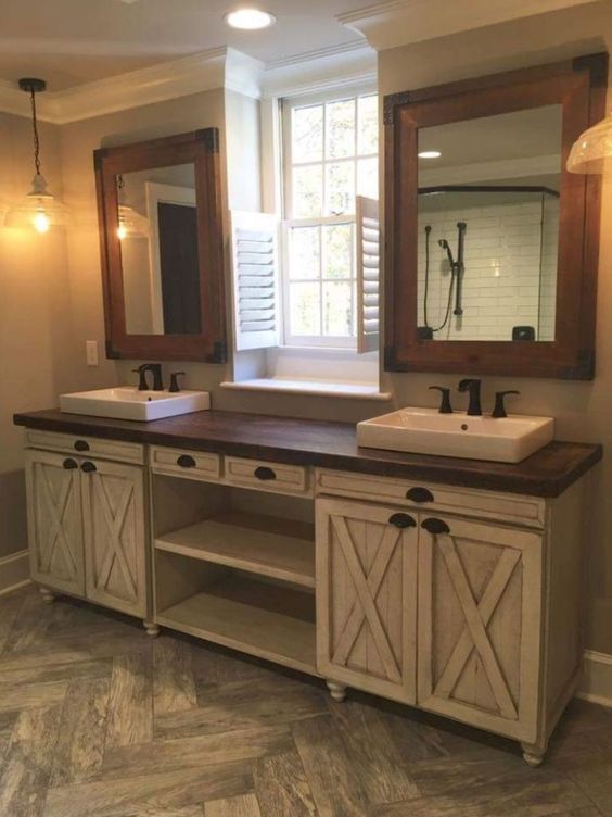 35 Ideas for Rustic Bathroom Vanities -   20 diy bathroom rustic
 ideas