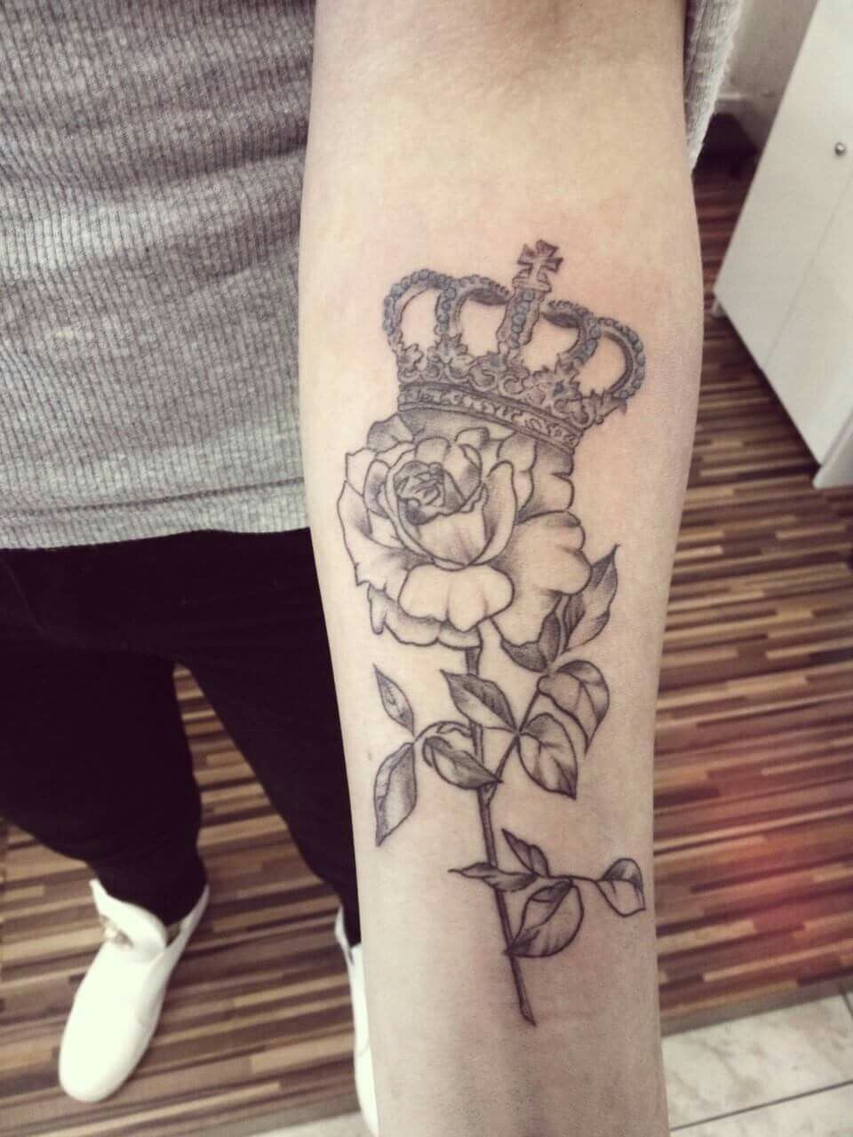 Rose and crown tattoo -   20 rose crown tattoo
 ideas