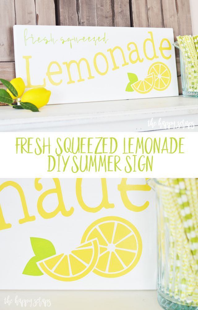 Fresh Squeezed Lemonade DIY Summer Sign -   20 summer crafts for women
 ideas