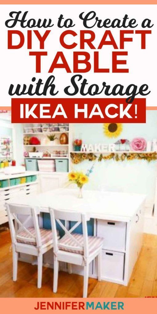 DIY Craft Table with Storage - My IKEA Hack -   21 crafts table
 ideas
