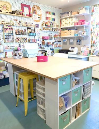 30 Awesome Craft Rooms Design Ideas -   21 crafts table
 ideas