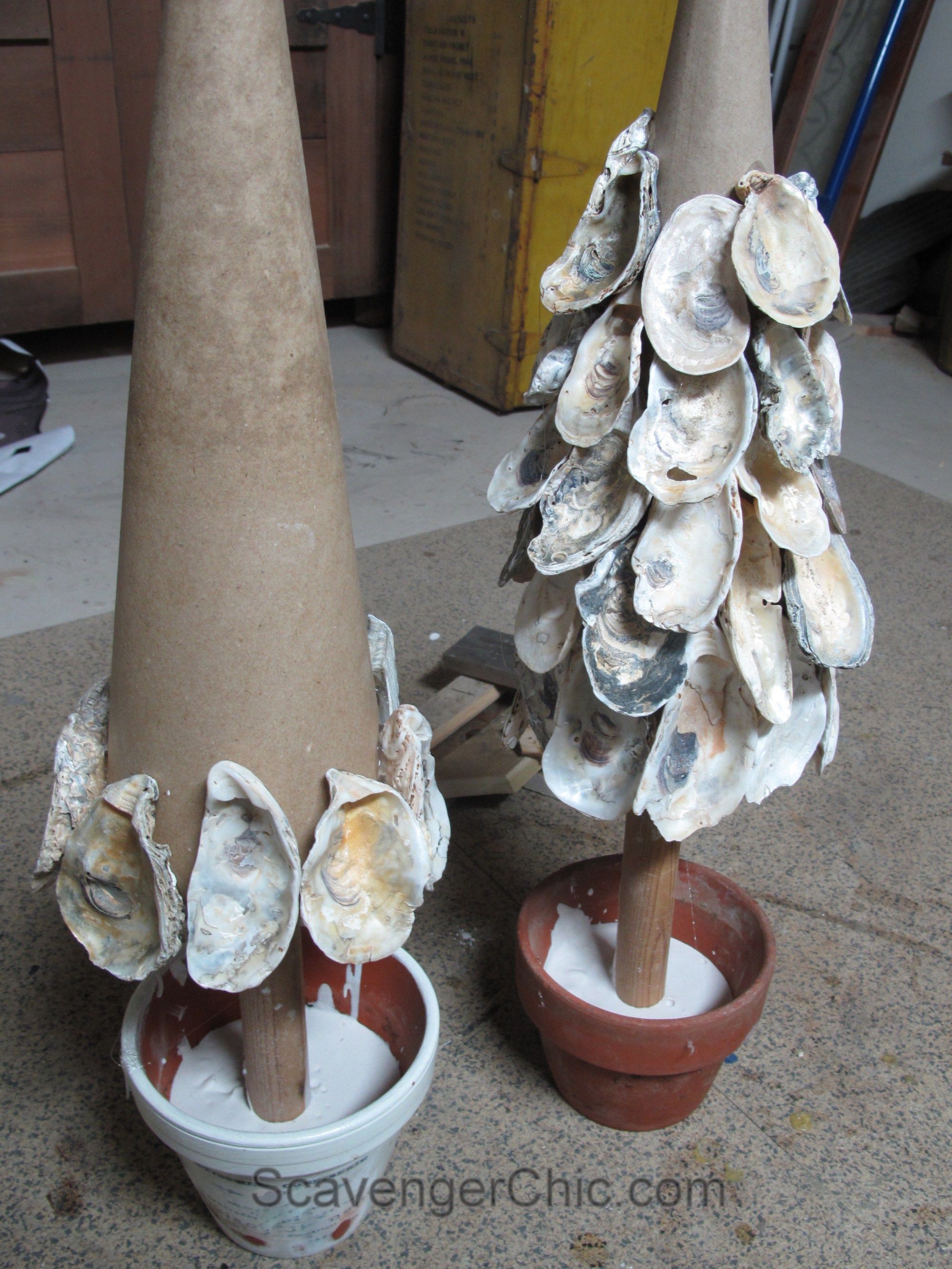 Oyster Shell Tree, beachcombing and seashell projects -   21 shell crafts seashell art
 ideas