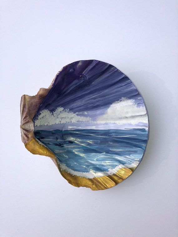 Painted Sea Shell -   21 shell crafts seashell art
 ideas