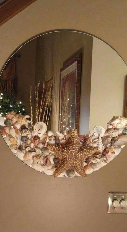 YOU could use ANY shaped mirror for your BEAUTIFUL OVERLAY of SEASHELLS-OCEANIC! -   21 shell crafts seashell art
 ideas