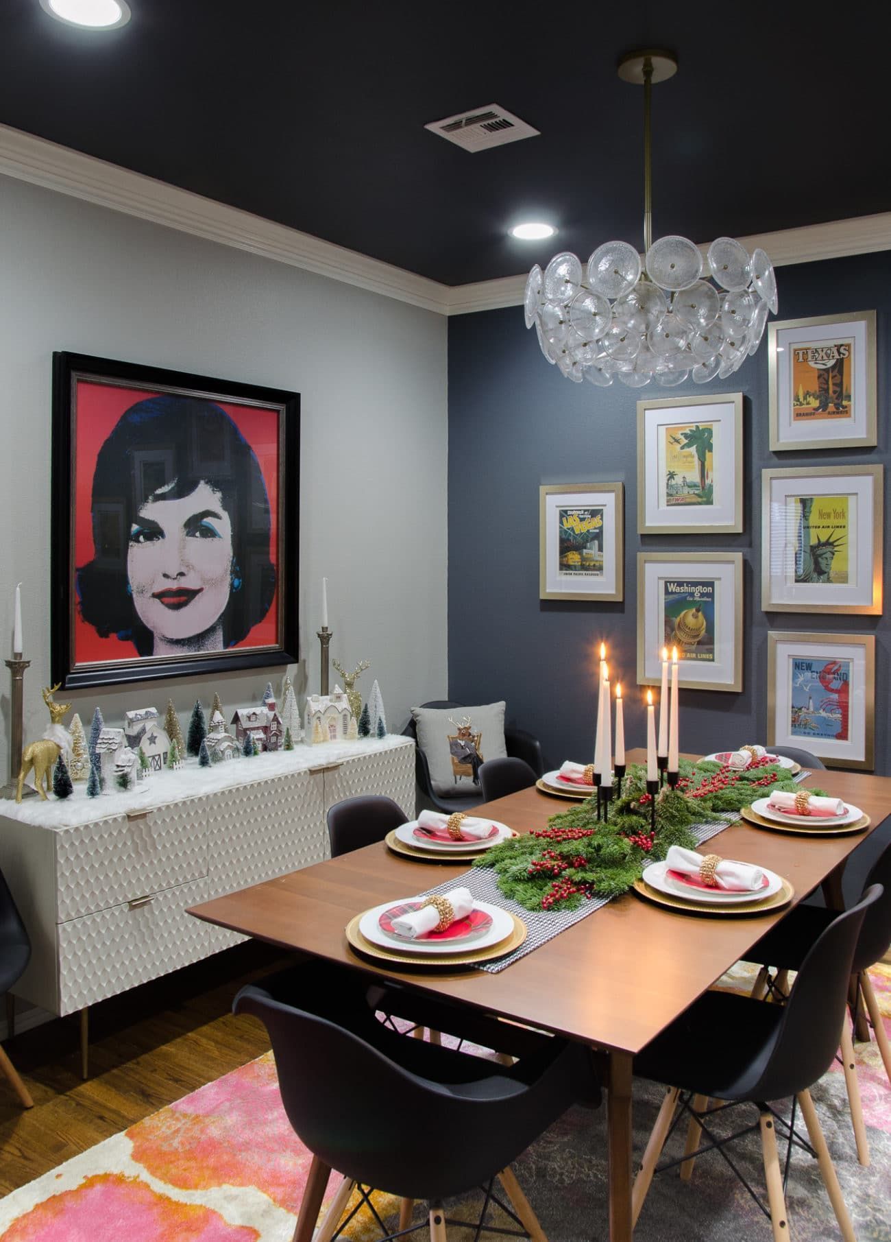 Modern Glam meets Mid-Century Christmas Dining Room -   22 casual dining decor
 ideas