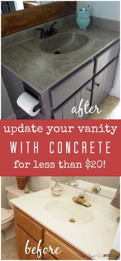 DIY Vanity Makeover : Concrete Overlay -   22 diy bathroom countertop
 ideas