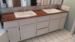 How to Make a Wooden Countertop for Your Bathroom -   22 diy bathroom countertop
 ideas