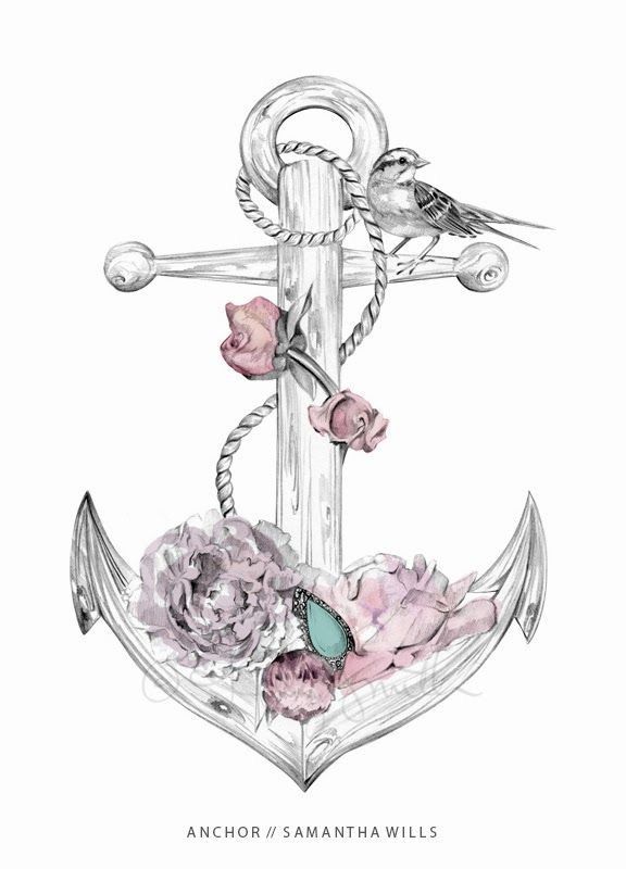 Change the bird to a robin and I'm loving this design. Now just have to wait to get it done eeeeeeeek вљ“пёЏ -   22 female anchor tattoo
 ideas