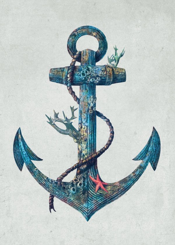 Lost at Sea by Terry Fan | metal posters -   22 female anchor tattoo
 ideas