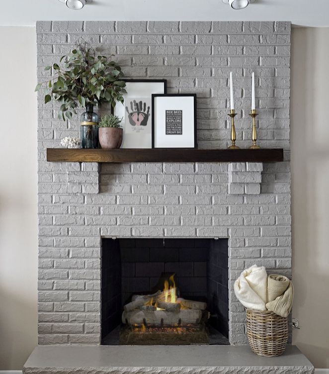 51 Modern Rustic Painted Brick Fireplaces Ideas -   22 fireplace decor contemporary
 ideas