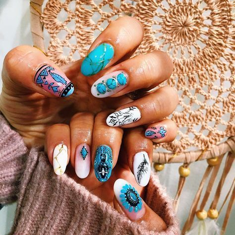 22 hippie style nails
 ideas