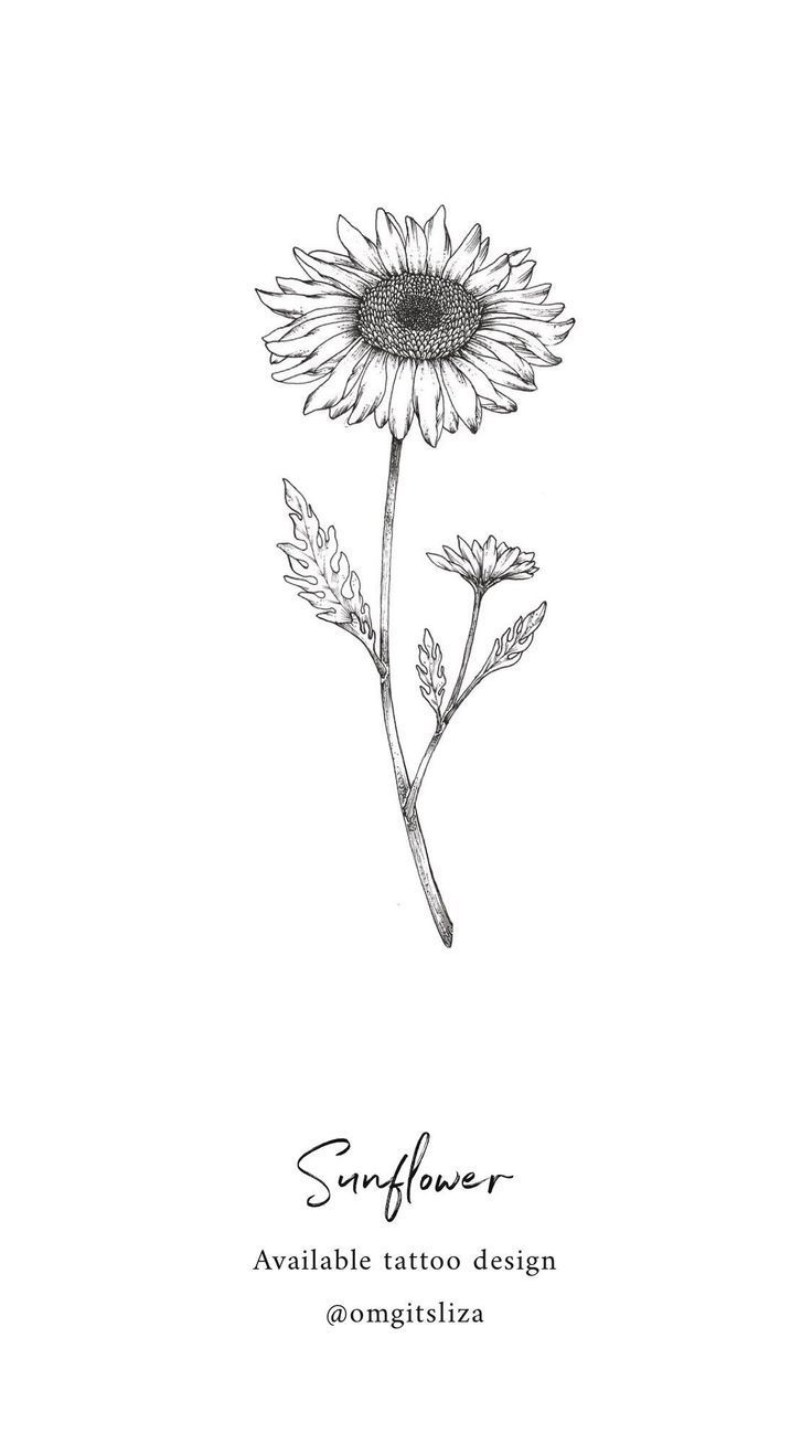 Sunflower - Tattoo Design - Illustration by Liza Sie -   22 watercolor tattoo mountain
 ideas