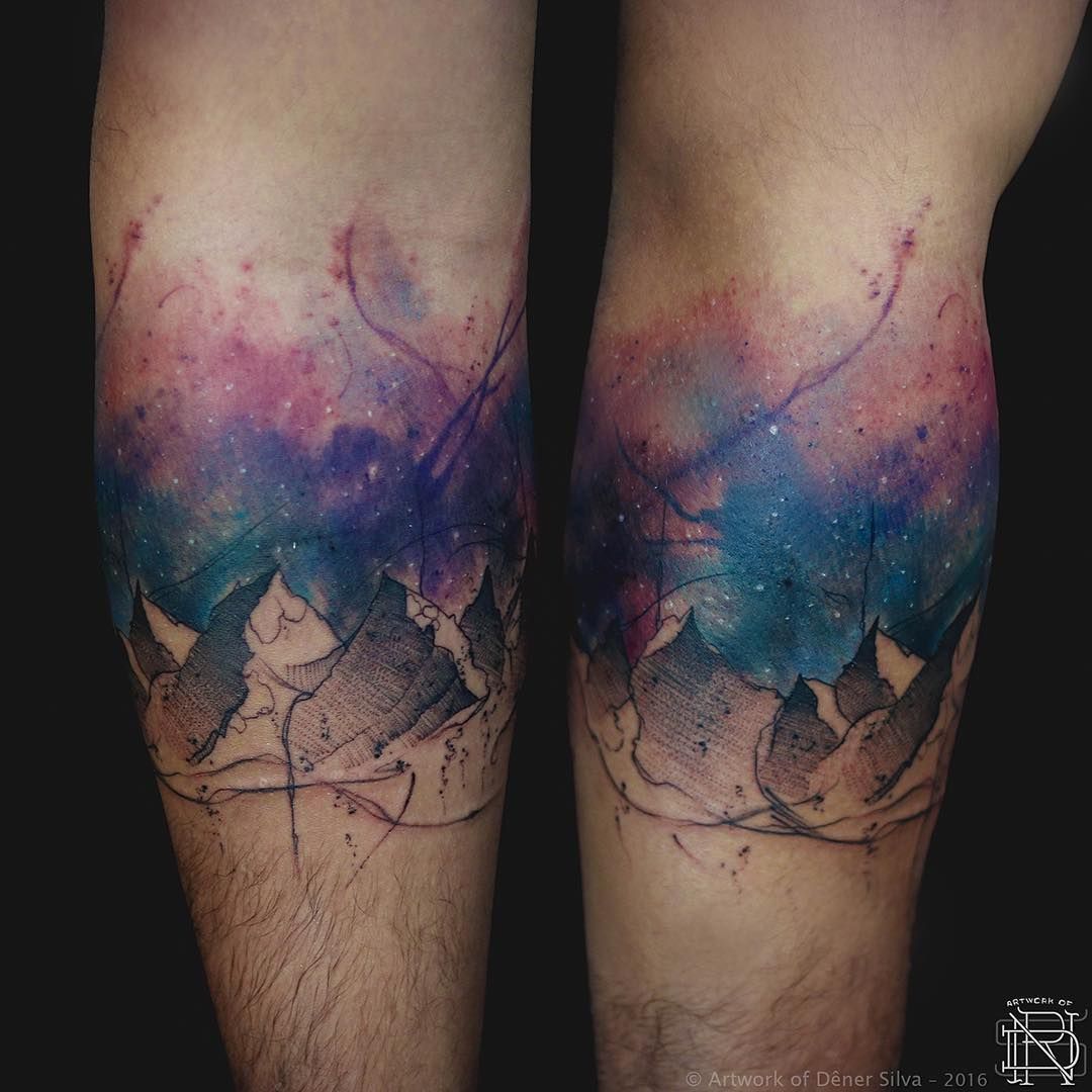 “ Mountains ||  artworkofdenersilva@gmail.com || Client: Rio Claro-SP, Brazil… -   22 watercolor tattoo mountain
 ideas